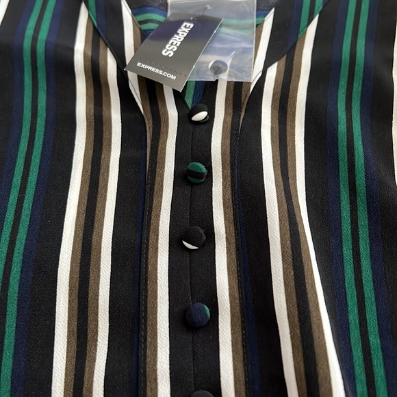 Express Stripe Portofilo Shirt Dress ✨✨ Brand New Green - Picture 5 of 6